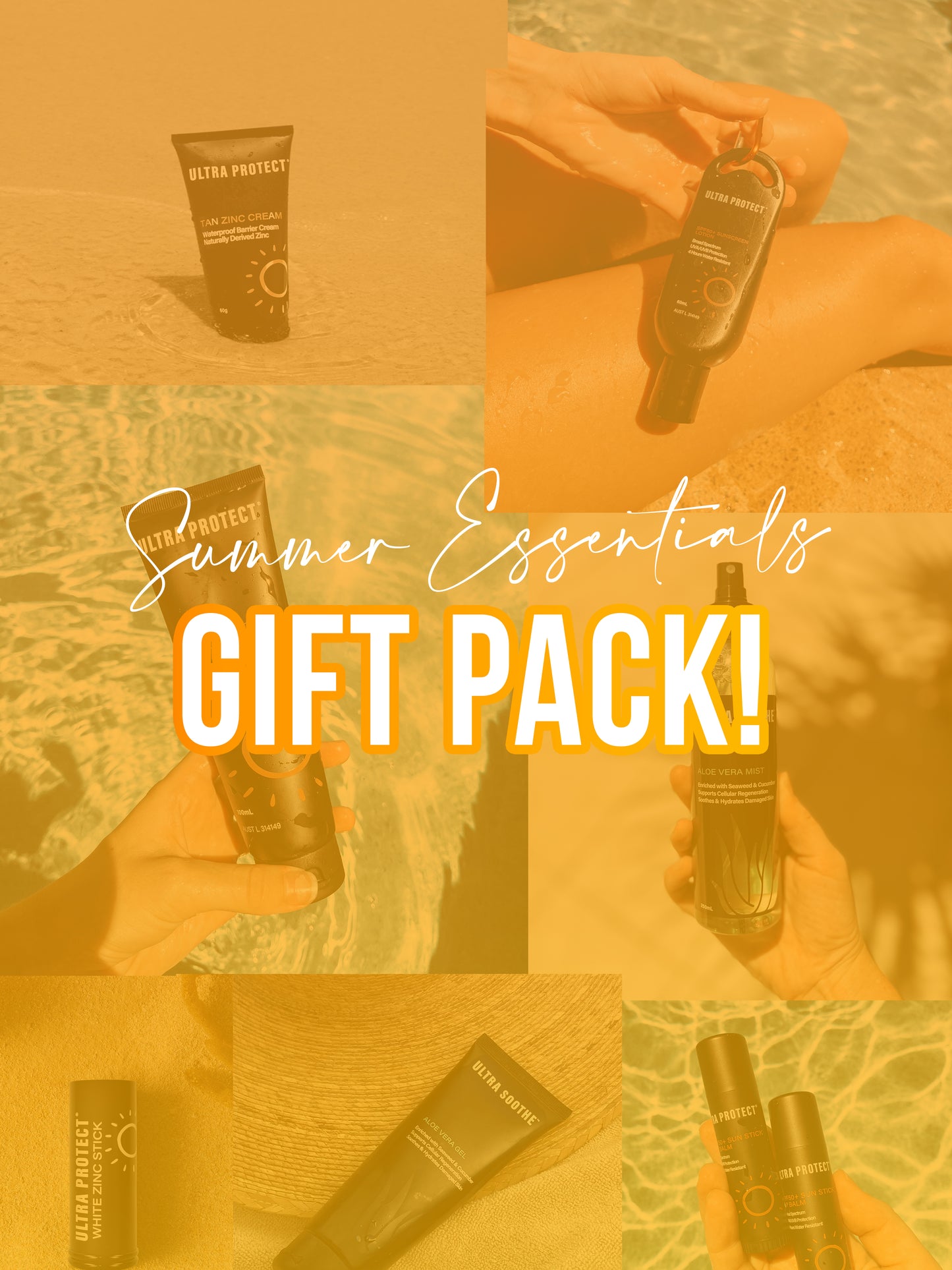 Gift Pack, Sunscreen, Lipstick, Zinc Stick, Aloe Vera, Summer Essentials.